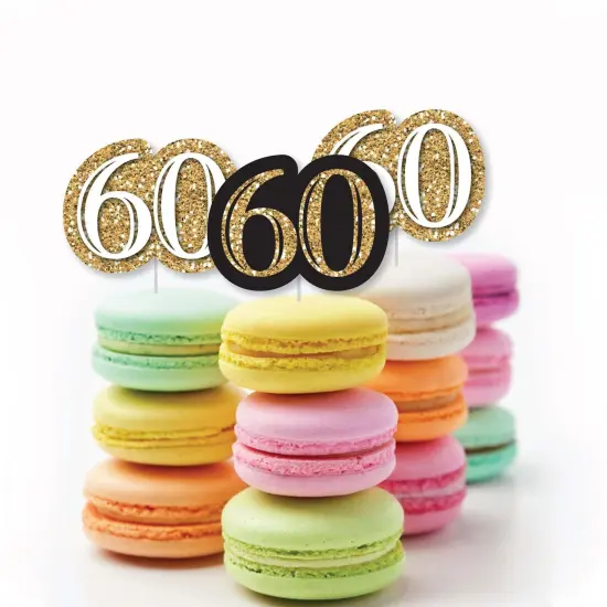 Big Dot of Happiness Adult 60th Birthday - Gold - DIY Shaped Birthday Party Cut-Outs - 24 Count {4}