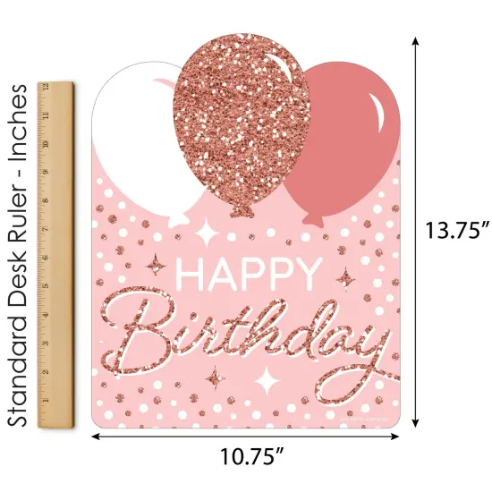 Big Dot of Happiness Pink Rose Gold Birthday - Outdoor Lawn Sign - Happy Birthday Party Yard Sign - 1 Piece {6}