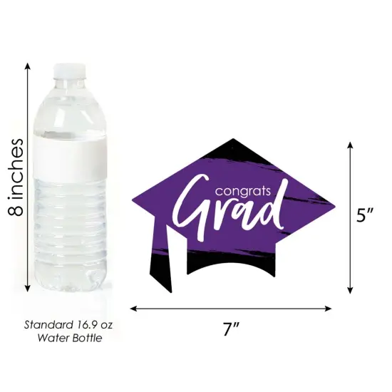 Big Dot of Happiness Purple Graduation - Grad Cap Decorations DIY Party Essentials - Set of 20 {6}