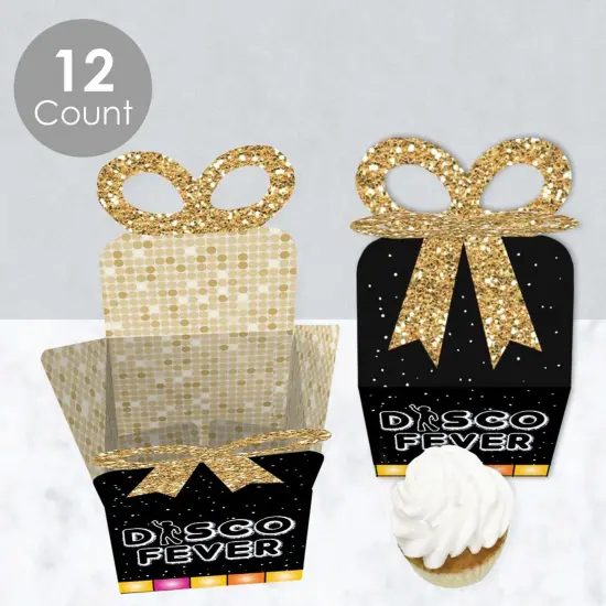 Big Dot of Happiness 70's Disco - Square Favor Gift Boxes - 1970s Disco Fever Party Bow Boxes - Set of 12 {4}