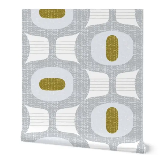 Peel & Stick Wallpaper 2FT Wide Mid Mod Orbs Retro Modern 70S 60S Midcentury Custom Removable Wallpaper by Spoonflower {7}