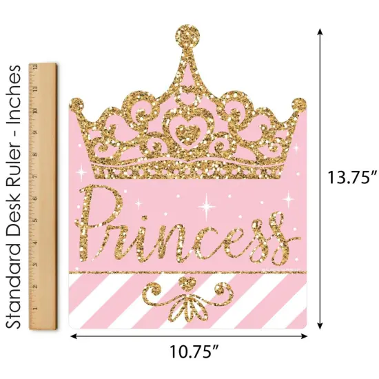 Big Dot of Happiness Little Princess Crown - Outdoor Lawn Sign - Pink and Gold Princess Baby Shower or Birthday Party Yard Sign - 1 Piece {6}