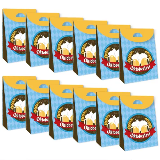 Big Dot of Happiness Oktoberfest - Beer Festival Gift Favor Bags Party Goodie Boxes - Set of 12 {6}
