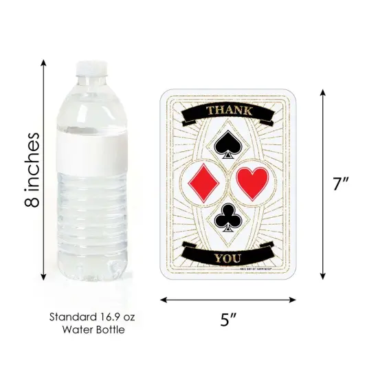 Big Dot of Happiness Las Vegas - Shaped Thank You Cards - Casino Party Thank You Note Cards with Envelopes - Set of 12 {7}