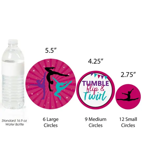 Big Dot of Happiness Tumble, Flip & Twirl - Gymnastics - Birthday Party Giant Circle Confetti - Gymnast Party Decorations - Large Confetti 27 Count {4}