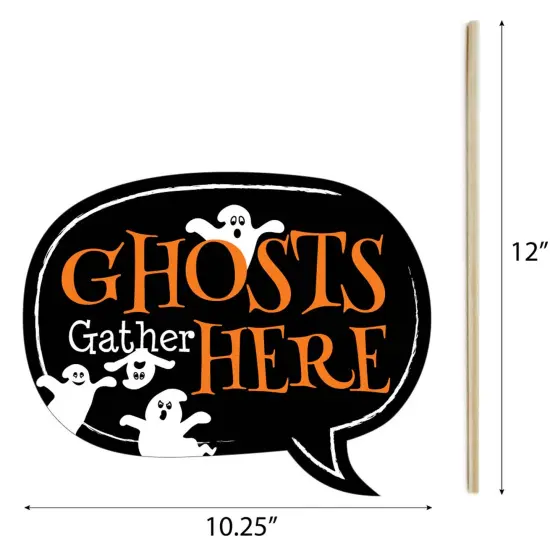 Big Dot of Happiness Spooky Ghost - Halloween Party Photo Booth Props Kit - 20 Count {7}
