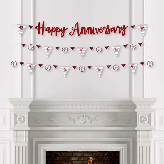 Big Dot of Happiness We Still Do - 40th Wedding Anniversary - Party Letter Banner Decoration - 36 Banner Cutouts and Happy Anniversary Banner Letters {4}