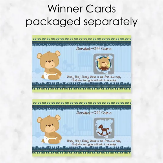 Big Dot of Happiness Baby Boy Teddy Bear - Baby Shower or Birthday Party Game Scratch Off Cards - 22 Count {4}