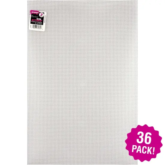 Multipack of 36 - Zehrco-Giancola Ultra Stiff 7-Count Plastic Canvas - Clear, 12" x 18" Sheets {1}