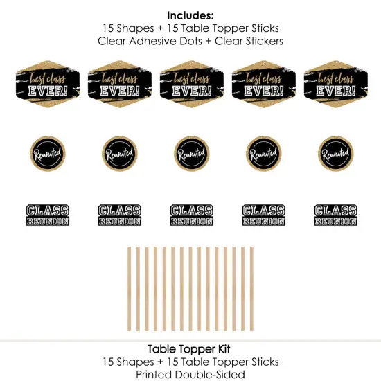 Big Dot of Happiness Reunited - School Class Reunion Party Centerpiece Sticks - Table Toppers - Set of 15 {7}