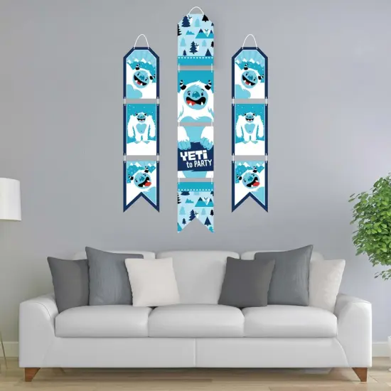 Big Dot of Happiness Yeti to Party - Hanging Vertical Paper Door Banners - Abominable Snowman Party Birthday Party Wall Decor Kit - Indoor Door Decor {3}