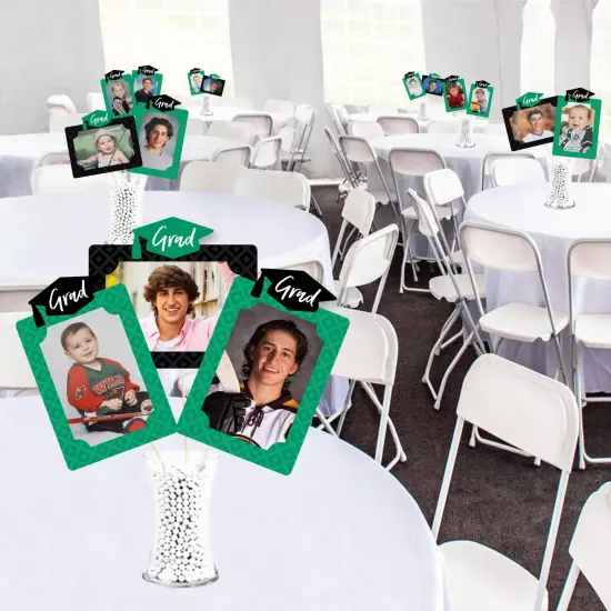 Big Dot of Happiness Green Grad - Best is Yet to Come - Graduation Party Picture Centerpiece Sticks - Photo Table Toppers - 15 Pieces {4}