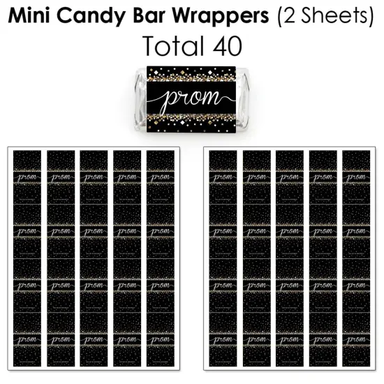 Big Dot of Happiness Prom - Mini Candy Bar Wrappers, Round Candy Stickers and Circle Stickers - Prom Night Party Candy Favor Sticker Kit - 304 Pieces {4}