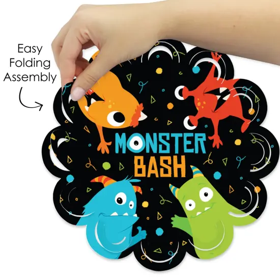 Big Dot of Happiness Monster Bash - Little Monster Birthday Party or Baby Shower Round Table Decorations - Paper Chargers - Place Setting For 12 {6}