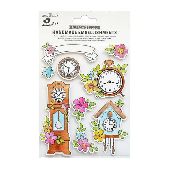 Little Birdie Sticker Embellishment 9/Pkg-Floral Hours {1}