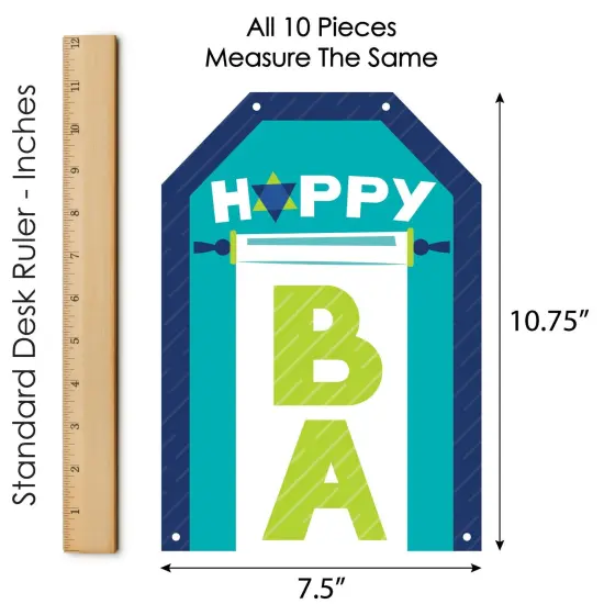 Big Dot of Happiness Blue Bar Mitzvah - Hanging Vertical Paper Door Banners - Boy Party Wall Decoration Kit - Indoor Door Decor {7}