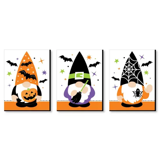 Big Dot of Happiness Halloween Gnomes - Fall Wall Art and Spooky Room Decor - 7.5 x 10 inches - Set of 3 Prints {1}