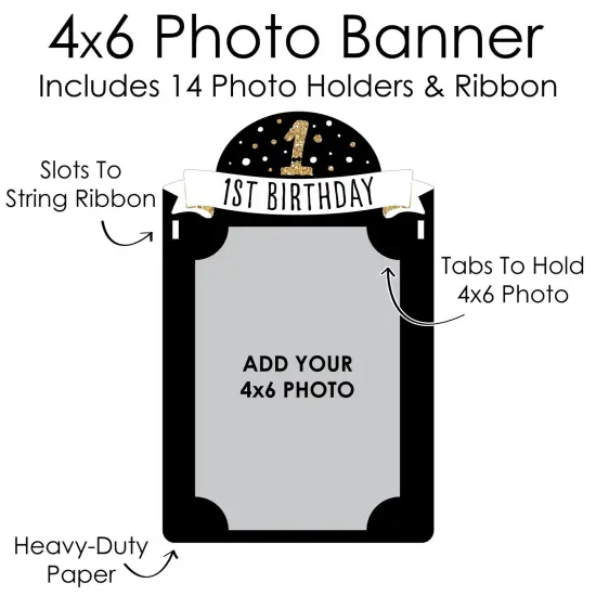 Big Dot of Happiness 1st Birthday Little Mr. Onederful - DIY Boy First Birthday Party Decor - 1-12 Monthly Picture Display - Photo Banner {7}