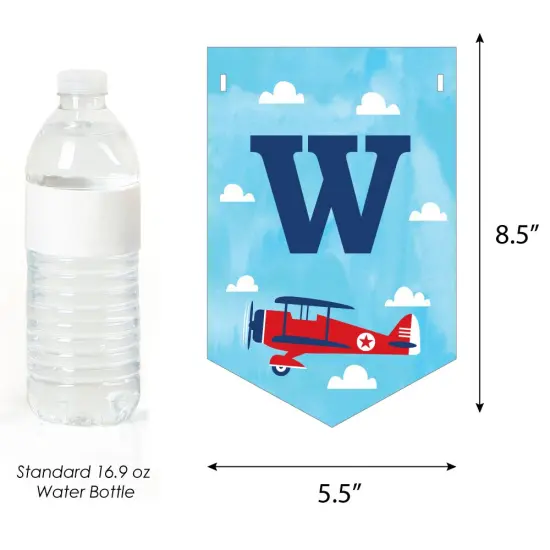 Big Dot of Happiness Taking Flight - Airplane - Vintage Plane Baby Shower Bunting Banner - Party Decorations - Welcome Baby {4}