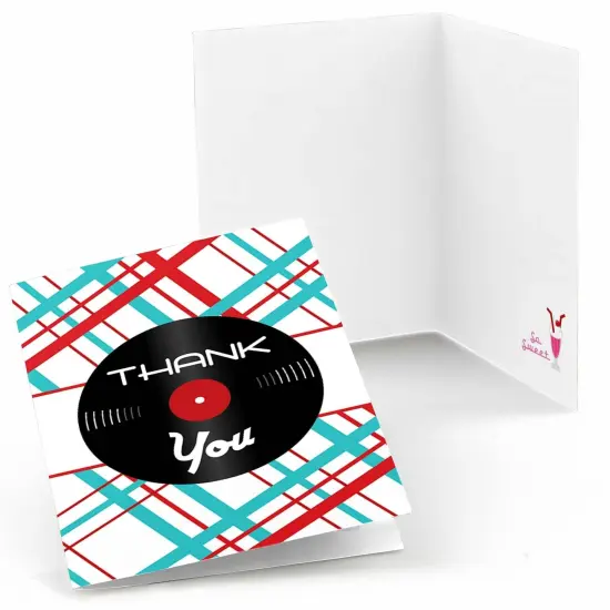 Big Dot of Happiness 50's Sock Hop - 1950s Rock N Roll Party Thank You Cards (8 count) {1}