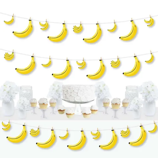 Big Dot of Happiness Let's Go Bananas - Tropical Party DIY Decorations - Clothespin Garland Banner - 44 Pieces {1}