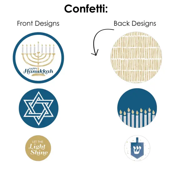 Big Dot of Happiness Happy Hanukkah - Chanukah Holiday Party Decor and Confetti - Terrific Table Centerpiece Kit - Set of 30 {7}