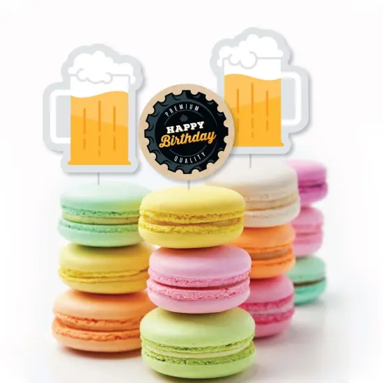 Big Dot of Happiness Cheers and Beers to 30 Years - Dessert Cupcake Toppers - 30th Birthday Party Clear Treat Picks - Set of 24 {6}