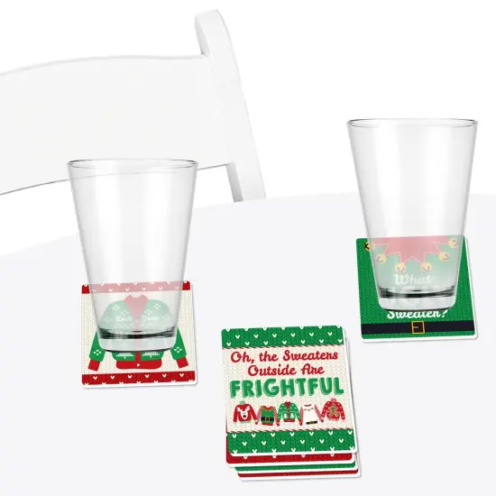 Big Dot of Happiness Ugly Sweater - Funny Holiday and Christmas Party Decorations - Drink Coasters - Set of 6 {4}
