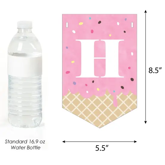 Big Dot of Happiness Scoop Up the Fun - Ice Cream - Sprinkles Birthday Party Bunting Banner - Birthday Party Decorations - Happy Birthday {4}