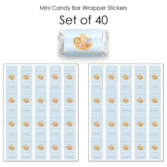 Big Dot of Happiness Noah's Ark - Mini Candy Bar Wrapper Stickers - Baby Shower Small Favors - 40 Count {4}
