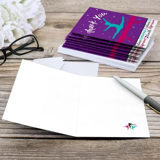 Big Dot of Happiness Tumble, Flip & Twirl - Gymnastics - Birthday Party or Gymnast Party Thank You Cards (8 count) {6}