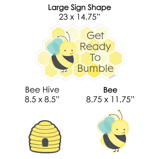 Big Dot of Happiness Honey Bee - Yard Sign & Outdoor Lawn Decorations - Baby Shower or Birthday Party Yard Signs - Set of 8 {7}
