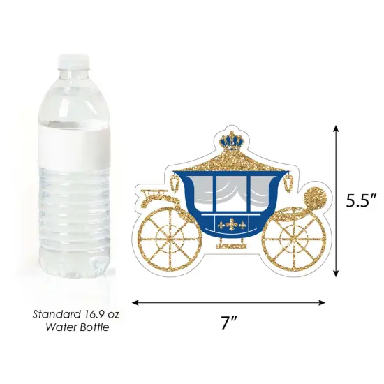 Big Dot of Happiness Royal Prince Charming - Crown & Carriage Decorations DIY Baby Shower or Birthday Party Essentials - Set of 20 {7}