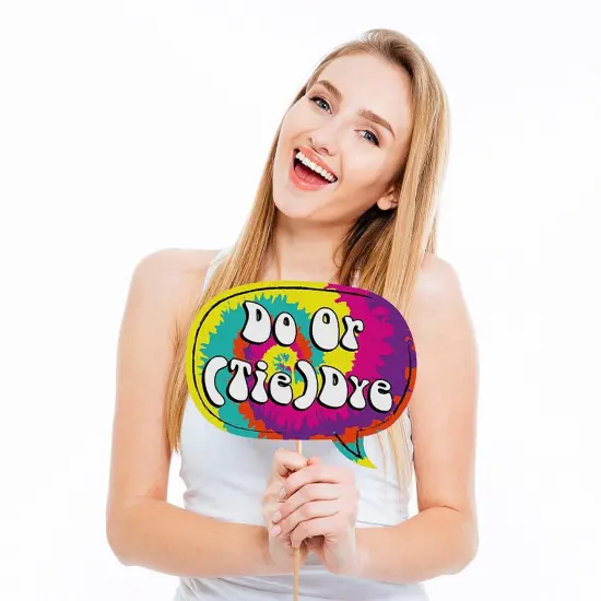 Big Dot of Happiness Funny 60's Hippie - 1960s Groovy Party Photo Booth Props Kit - 10 Piece {3}