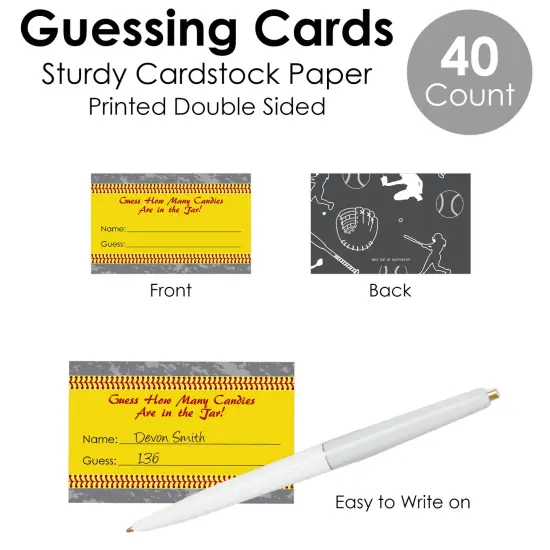 Big Dot of Happiness Grand Slam - Fastpitch Softball - How Many Candies Birthday Party or Baby Shower Candy Guessing Game {7}