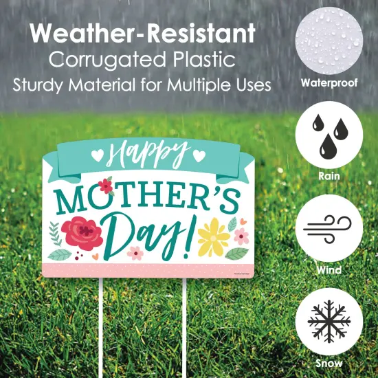 Big Dot of Happiness Colorful Floral Happy Mother's Day - We Love Mom Party Yard Sign Lawn Decorations - Party Yardy Sign {6}