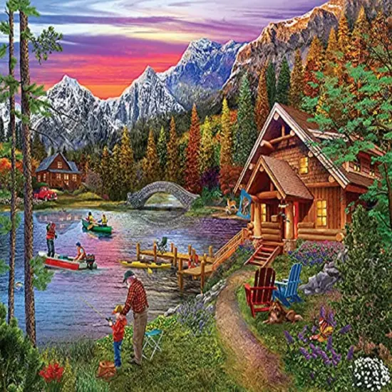 Sunsout Stone Bridge Lake 1000 pc Jigsaw Puzzle 31591 {1}