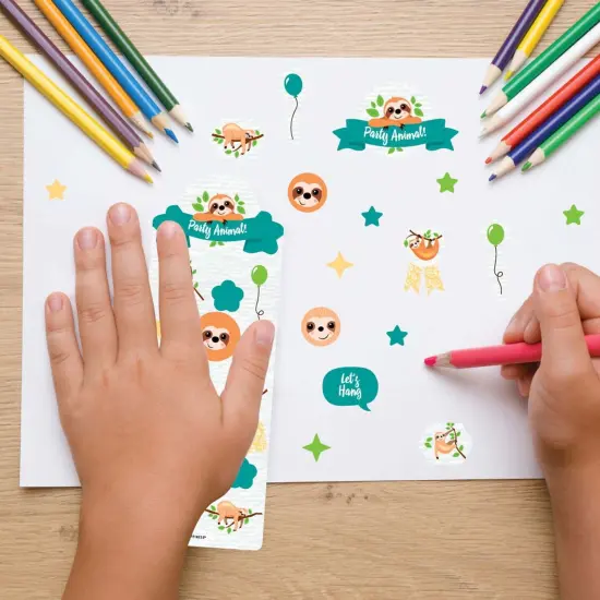 Big Dot of Happiness Let's Hang - Sloth - Birthday Party Favor Kids Stickers - 16 Sheets - 256 Stickers {7}
