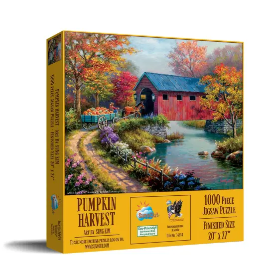 Sunsout Pumpkin Harvest 1000 pc Halloween Jigsaw Puzzle 36654 {3}