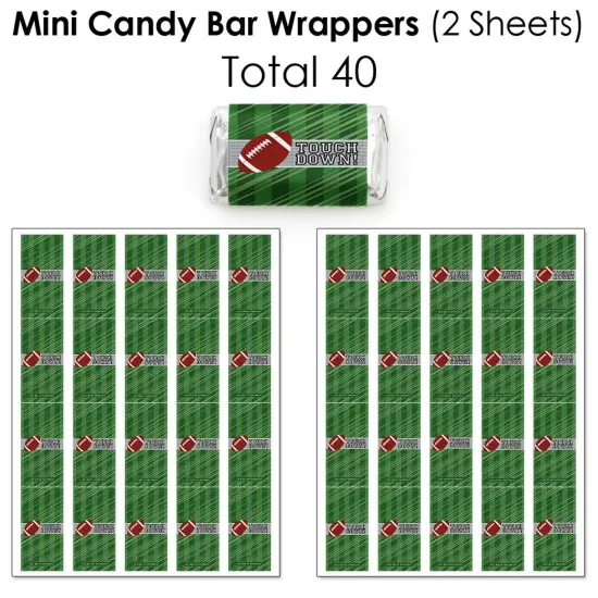 Big Dot of Happiness End Zone - Football - Baby Shower or Birthday Party Candy Favor Sticker Kit - 304 Pieces {4}