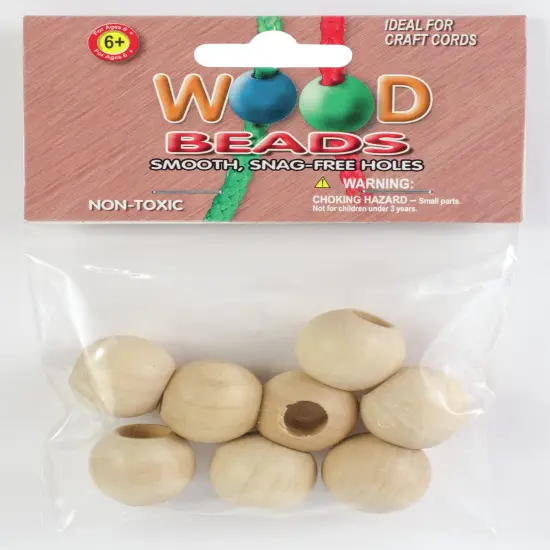 Pepperell Round Wood Beads 20mm 8/Pkg {2}