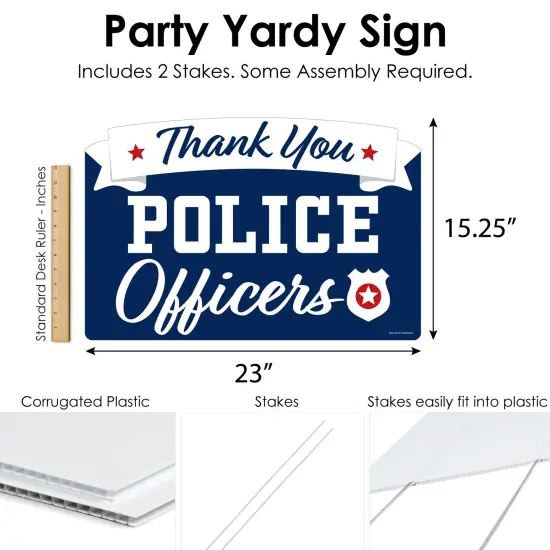 Big Dot of Happiness Thank You Police Officers - First Responders Appreciation Yard Sign Lawn Decorations - Party Yardy Sign {7}