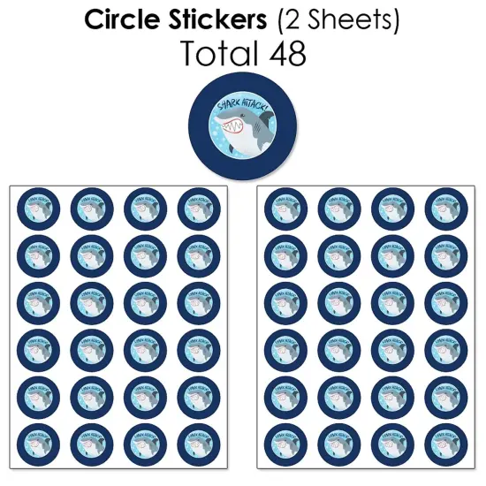 Big Dot of Happiness Shark Zone - Jawsome Party or Birthday Party Candy Favor Sticker Kit - 304 Pieces {7}