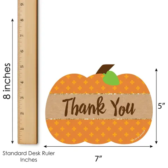 Big Dot of Happiness Pumpkin Patch - Shaped Thank You Cards - Fall, Halloween or Thanksgiving Party Thank You Note Cards with Envelopes - Set of 12 {7}