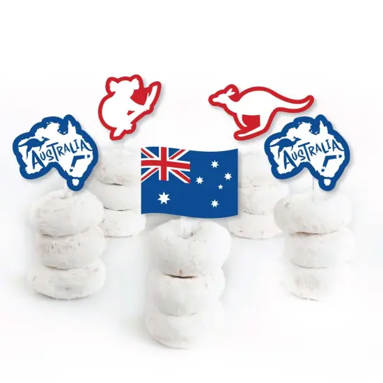 Big Dot of Happiness Australia Day - Dessert Cupcake Toppers - G'Day Mate Aussie Party Clear Treat Picks - Set of 24 {3}