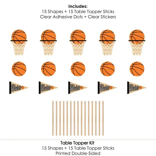 Big Dot of Happiness Nothin' but Net - Basketball - Baby Shower or Birthday Party Centerpiece Sticks - Table Toppers - Set of 15 {7}