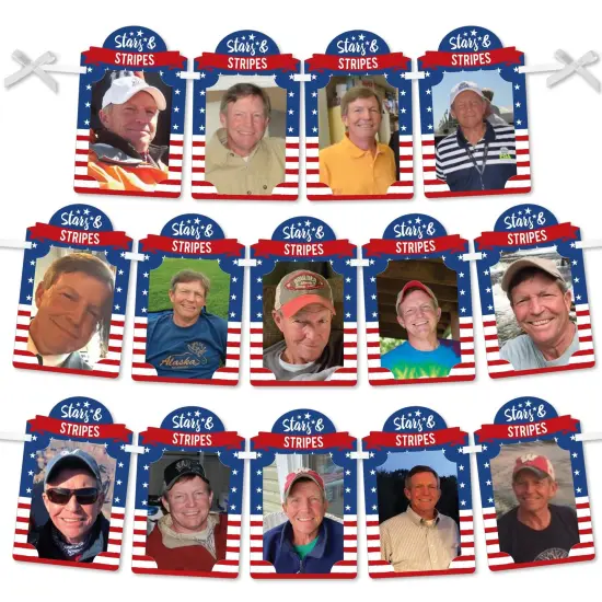 Big Dot of Happiness Stars & Stripes - DIY Memorial Day, 4th of July and Labor Day Patriotic Party Decor - Picture Display - Photo Banner {1}