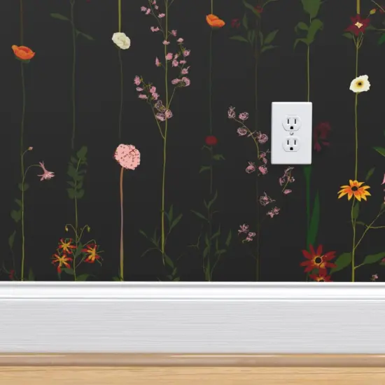 Peel & Stick Wallpaper 2FT Wide Minimal Elegant Modern Flower Vertical Stripe Moody Floral Romantic Custom Removable Wallpaper by Spoonflower {4}