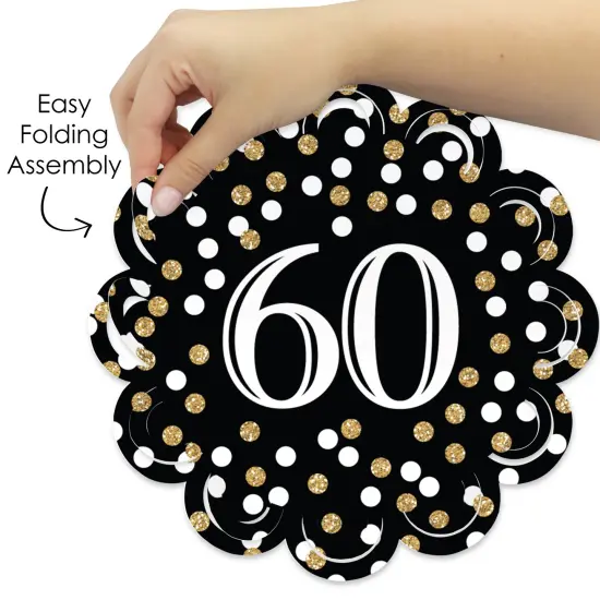Big Dot of Happiness Adult 60th Birthday - Gold - Birthday Party Round Table Decorations - Paper Chargers - Place Setting For 12 {6}