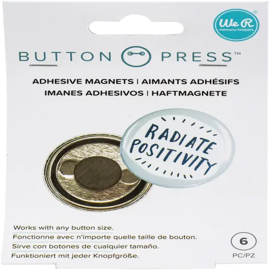 We R Button Press Adhesive Magnets-6/Pkg {1}